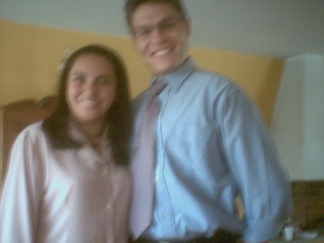 Jimena y Edgar en la primera comunion de su hija